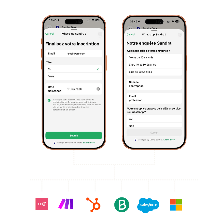 sandra whatsapp integration